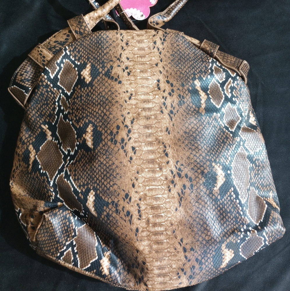 🔖Snakeskin Ruffled Handbag - Picture 3 of 16